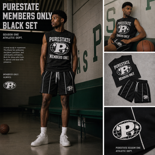 PURESTATE “MEMBERS ONLY” OVERSIZED SLEEVELESS BLACK TEE