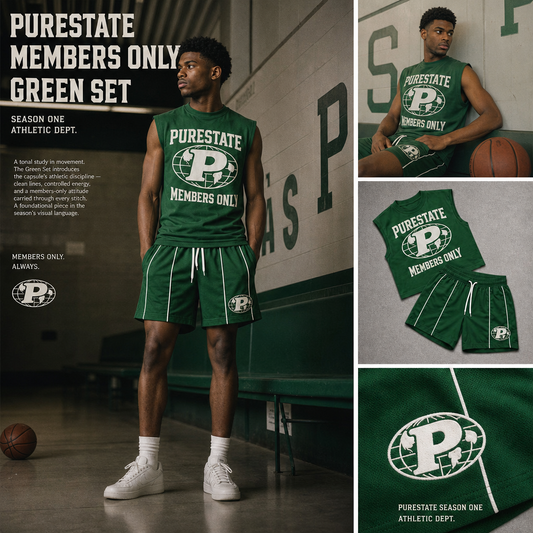 PURESTATE “MEMBERS ONLY” OVERSIZED SLEEVELESS FOREST GREEN TEE