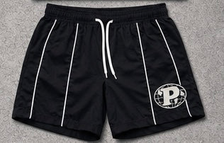 PURESZN Globe‑Mark Shorts — Black